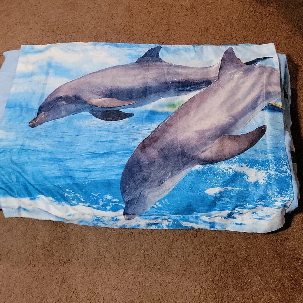 Dolphin twin comforter and sham